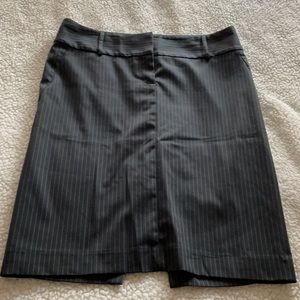 Express dark grey pinstripe pencil skirt